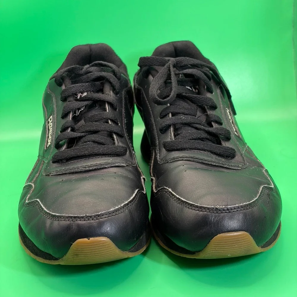 Reebok Classic Harman Leather Mens 11 Black‎ Gum Sole MemoryTech Sneakers CM9204